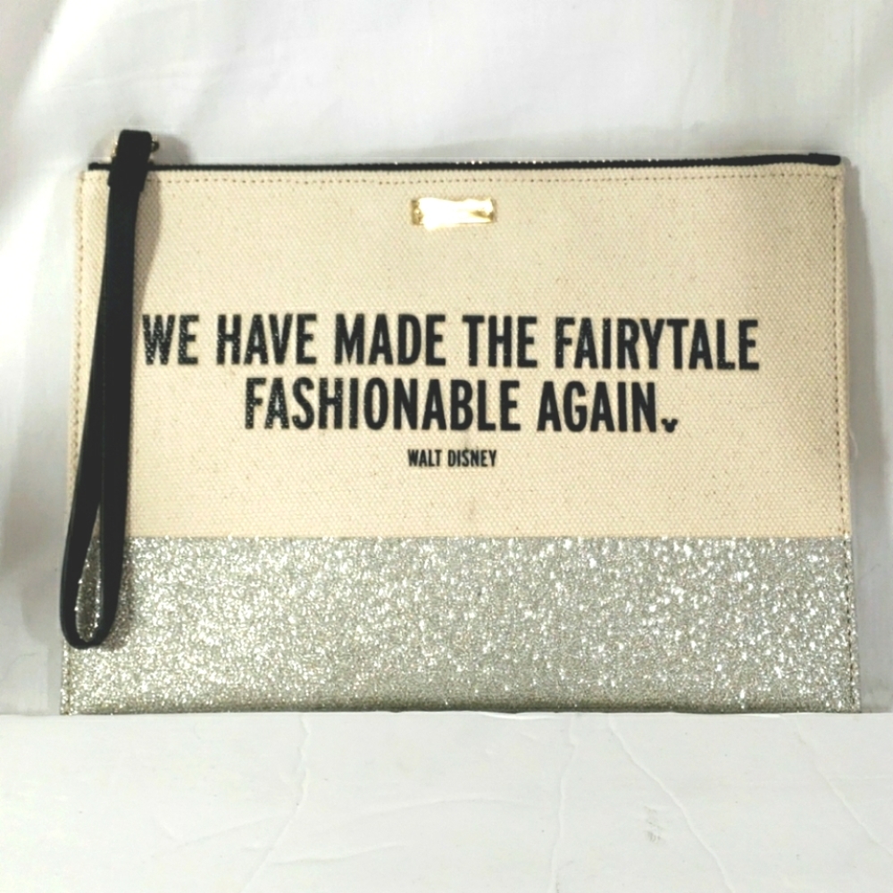 Disney Cream and Silver Clutch Wristlet